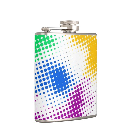 Willekeurige halftone kleurrijke achtergrond heupfles (Rechts)