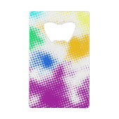 Willekeurige halftone kleurrijke achtergrond kredietkaart flessenopener (Achterkant)