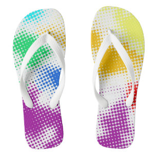 Willekeurige halftone kleurrijke achtergrond teenslippers