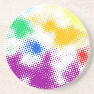 Willekeurige halftone kleurrijke achtergrond zandsteen onderzetter
