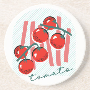 Willekeurige Italia Tomaten Patroon Zandsteen Onderzetter