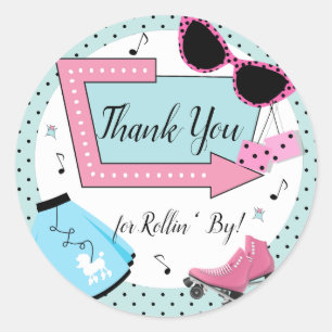 Willekeurige leeftijd, 1950's Retro Verjaardag Ronde Sticker