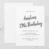 Willekeurige leeftijd | Eenvoudig Zwart-wit Script Kaart (Voorkant / Achterkant)