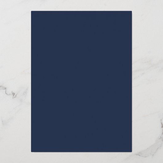Willekeurige leeftijd | Navy Blauw en Goud Script  Folie Uitnodiging (Achterkant)