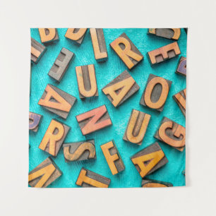 willekeurige letters boven de achtergrond - lette wandkleed