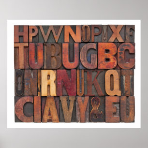 willekeurige letters - letterpershout poster