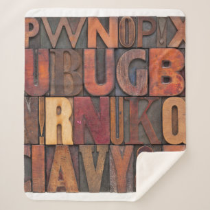 willekeurige letters -  letterpershout sherpa deken