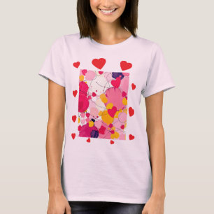 "Willekeurige Liefdesgedachten" - Kleurrijk Abstra T-shirt