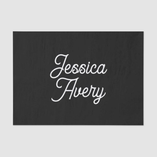 Willekeurige naam | Bewerkbaar  gestileerd script  Tissuepapier (Voorkant)