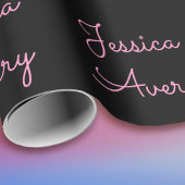 Willekeurige naam | Cool Editable Pink Script op z Cadeaupapier