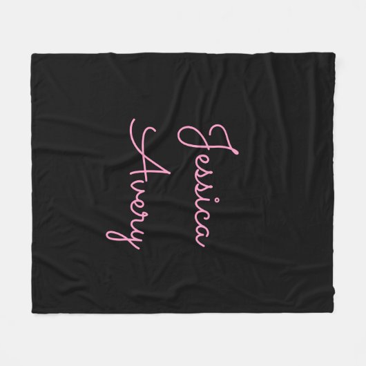Willekeurige naam | Cool Editable Pink Script op z Fleece Deken (Voorkant (Horizontaal))