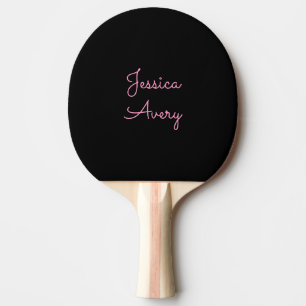 Willekeurige naam Cool Editable Pink Script op z Tafeltennisbatje