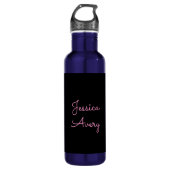 Willekeurige naam | Cool Editable Pink Script op z Waterfles (Voorkant)