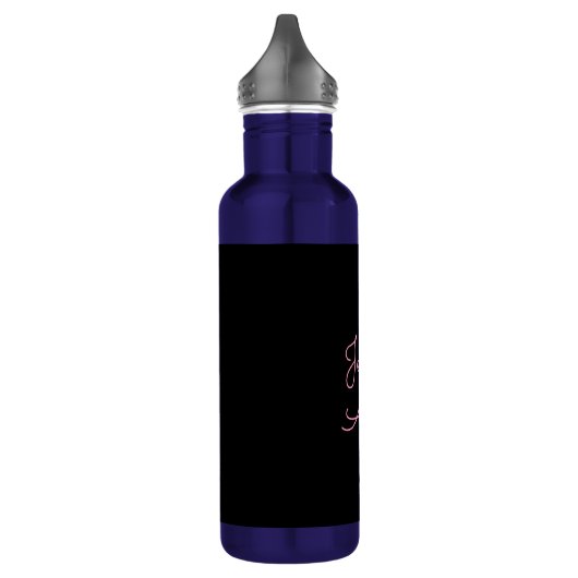 Willekeurige naam | Cool Editable Pink Script op z Waterfles (Links)