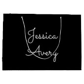 Willekeurige naam | Cool Editable White Script op  Groot Cadeauzakje (Achterkant)