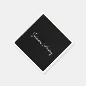 Willekeurige naam | Cool Editable White Script op Servet (Hoek)