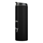 Willekeurige naam | Cool Editable White Script op  Thermosbeker (Geroteerd rechts)