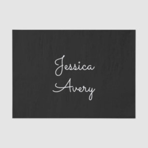 Willekeurige naam Cool Editable White Script op Tissuepapier