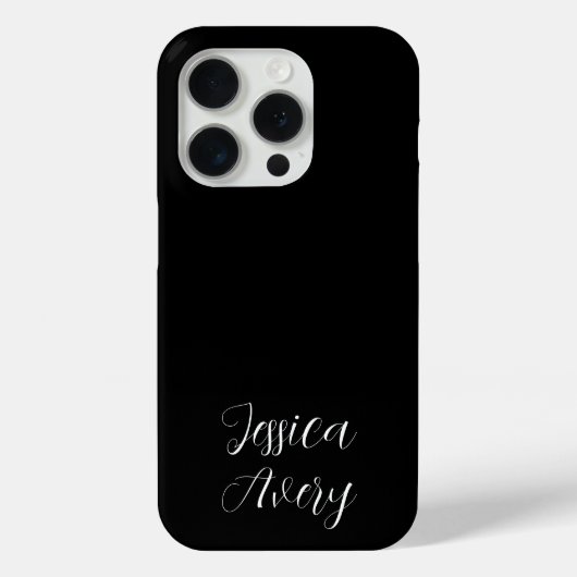 Willekeurige naam | Elegant bewerkbaar wit script Case-Mate iPhone Case (Achterkant)