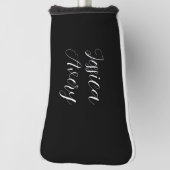 Willekeurige naam | Elegant bewerkbaar wit script  Golfheadcover (Draai 90)
