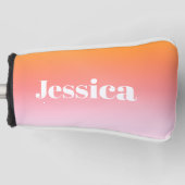 Willekeurige naam | Retro-moderne gestileerde teks Golfheadcover (Voorkant)