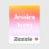 Willekeurige naam | Retro-moderne gestileerde teks Sticker (Vel)