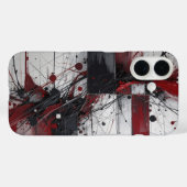 Willekeurige rode en zwarte verf Case-Mate iPhone case (Achterkant (horizontaal))
