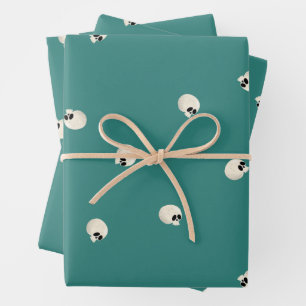 Willekeurige Schattigee Kawaii Skull Stippen midde Inpakpapier Vel