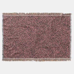 Willekeurige spots - Zachte roze op zwart Deken