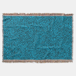 Willekeurige spots - Zwart op Sky Blue Deken