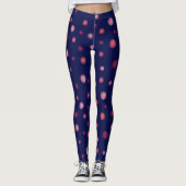 Willekeurige Stippen, magenta, roze, koraal, marin Leggings (Voorkant)