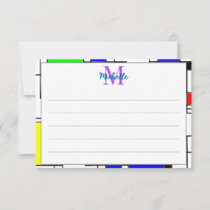Willekeurige Vierkanten Hommage aan Mondriaan Gepe Notitiekaartje