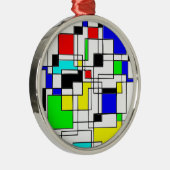 Willekeurige vierkanten Hommage aan Mondriaan Metalen Ornament (Rechts)