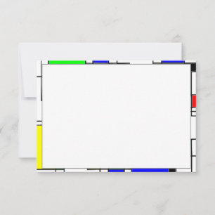 Willekeurige Vierkanten Hommage aan Mondriaan Notitiekaartje