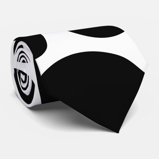 Willekeurige zwarte cirkels op wit stropdas (Opgerold)