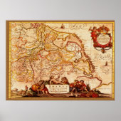 Willem Blaeu Old Rijneland Germanic Map Series Poster (Voorkant)