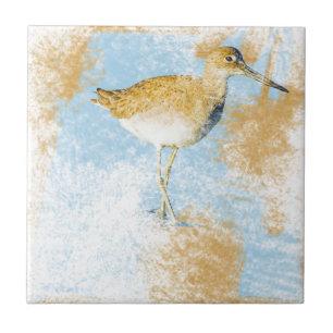 Willet Shorebird Artwork Beach Coastal Living Tegeltje