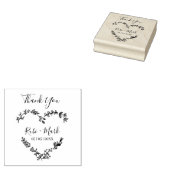Willflower Heart en bedankt citaat Rubberstempel (Gestempeld)