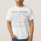 Willful Negligence to NOT Test by RoseWrites T-shirt (Voorkant)