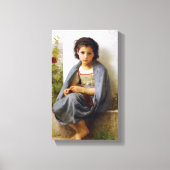 William-Adolphe Bouguereau - De kleine breier Canvas Afdruk (Voorkant)