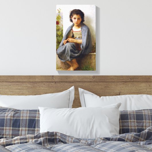 William-Adolphe Bouguereau - De kleine breier Canvas Afdruk (Insitu (Slaapkamer))