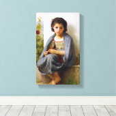 William-Adolphe Bouguereau - De kleine breier Canvas Afdruk (Insitu (Houten vloer))