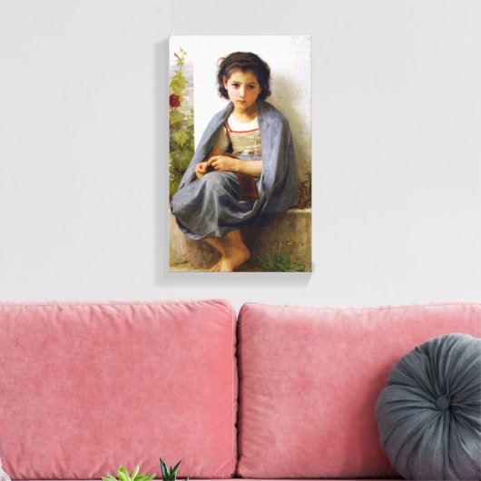 William-Adolphe Bouguereau - De kleine breier Canvas Afdruk (Insitu (Woonkamer))