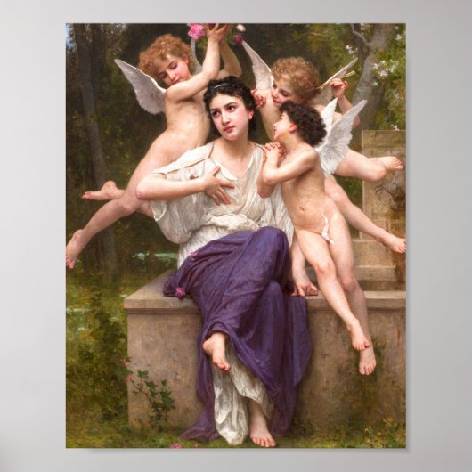 William Adolphe Bouguereau - droom van de lente Poster (Voorkant)