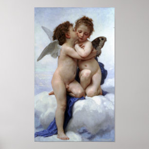 William-Adolphe Bouguereau-First Kiss Poster