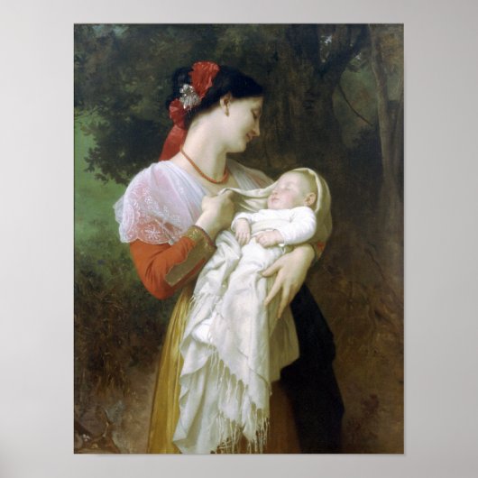 William-Adolphe Bouguereau-Maternal Admirate Poster (Voorkant)