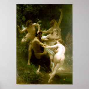 William-Adolphe Bouguereau-Nymphs en Satyr Poster