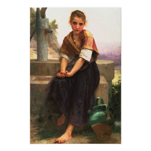 William-Adolphe Bouguereau The Broken Pitcher Perfect Poster (Voorkant)