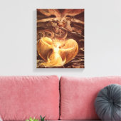 William Blake - De grote rode draak en de vrouw Canvas Afdruk (Insitu (Woonkamer))