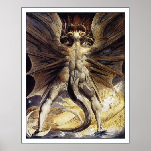 William Blake : Great Red Dragon - Poster Imprimer (Devant)